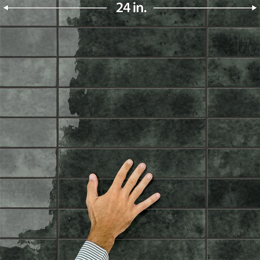 Menorca Forest Black 2.5x13 Glossy Ceramic Tile Merola