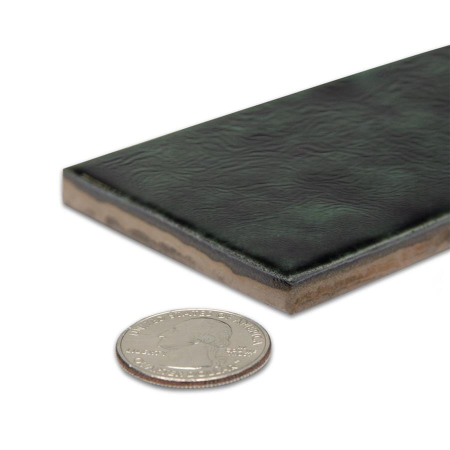 Menorca Forest Black 2.5x13 Glossy Ceramic Tile Merola