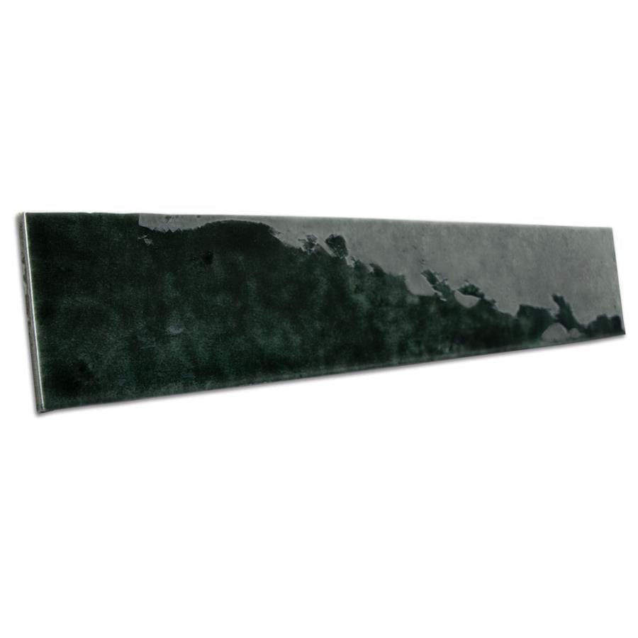 Menorca Forest Black 2.5x13 Glossy Ceramic Tile Merola