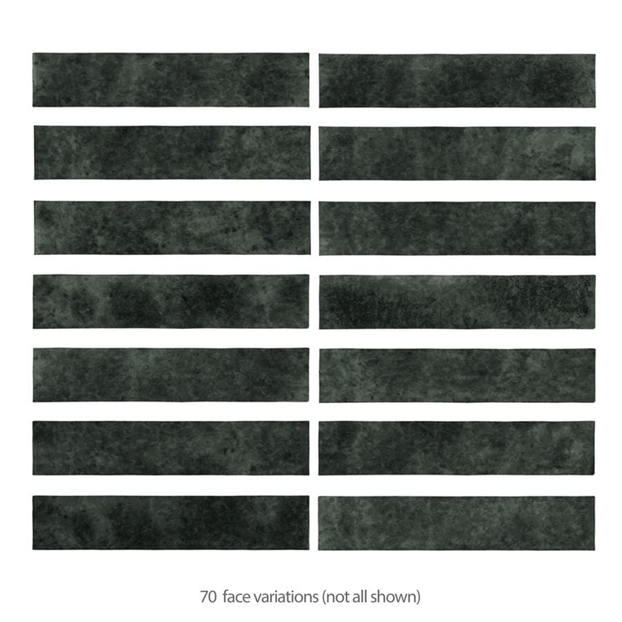 Menorca Forest Black 2.5x13 Glossy Ceramic Tile Merola