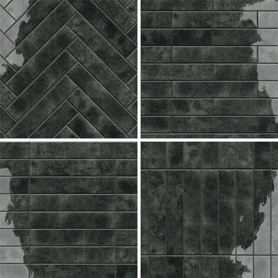 Menorca Forest Black 2.5x13 Glossy Ceramic Tile Merola