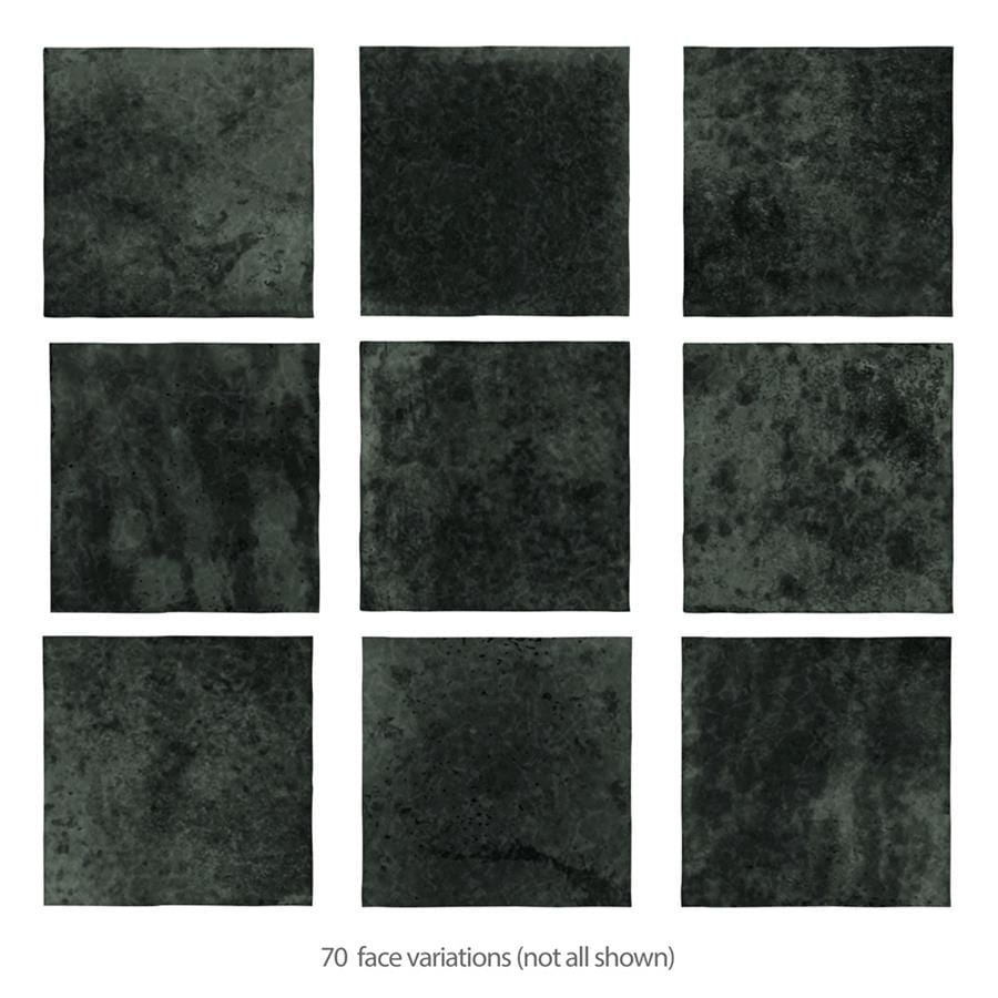 Menorca Forest Black 4x4 Glossy Ceramic Tile Merola