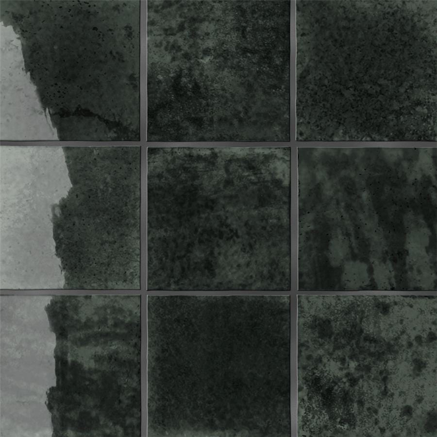 Menorca Forest Black 4x4 Glossy Ceramic Tile Merola