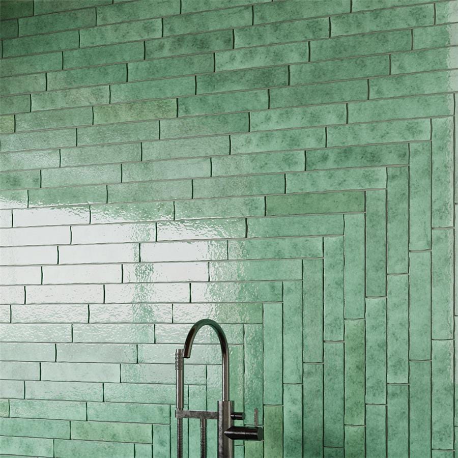 Menorca Lake Green 2.5x13 Glossy Ceramic Tile Merola