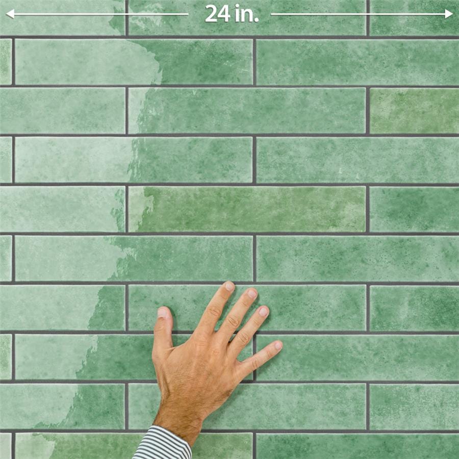 Menorca Lake Green 2.5x13 Glossy Ceramic Tile Merola