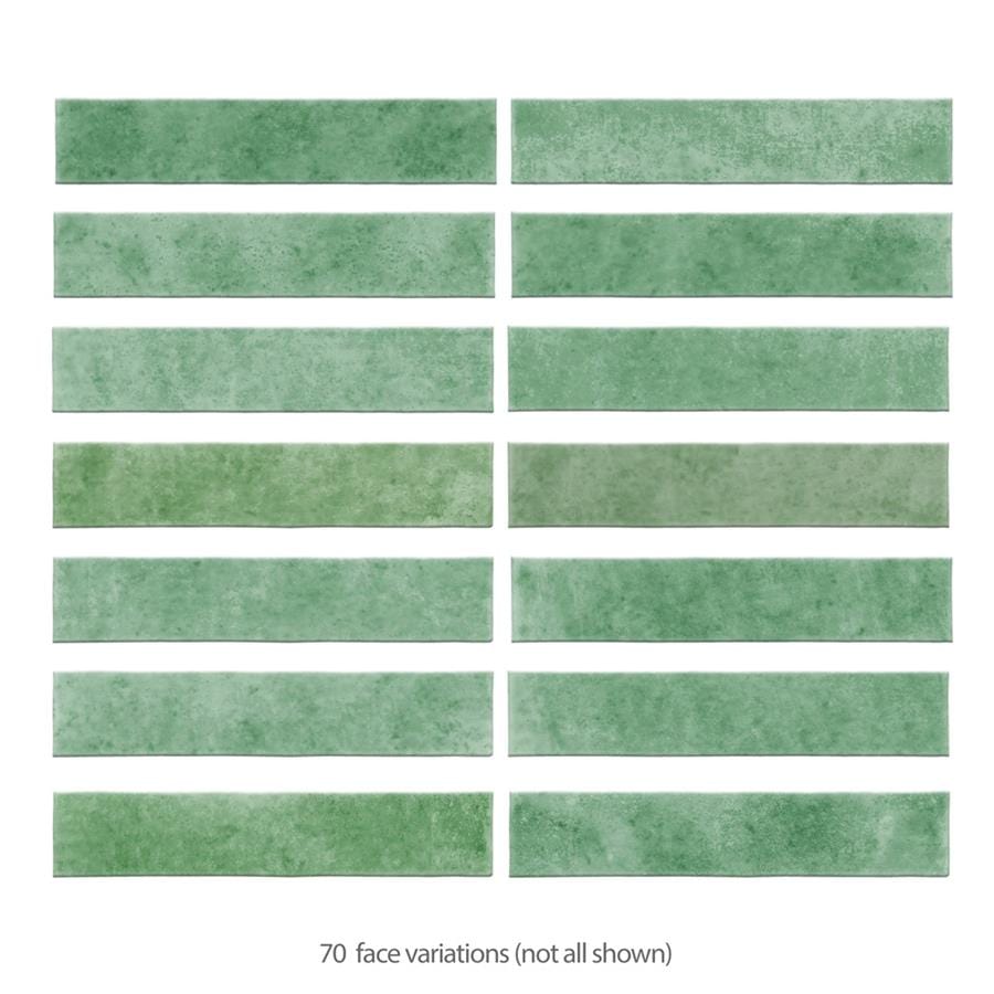 Menorca Lake Green 2.5x13 Glossy Ceramic Tile Merola