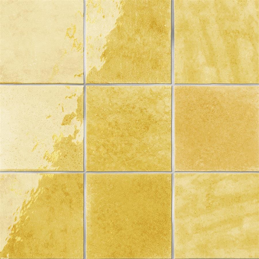 Menorca Lemon Yellow 4x4 Glossy Ceramic Tile Merola