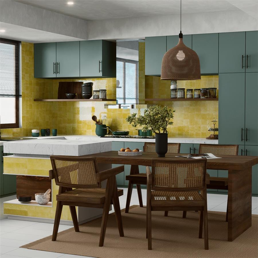 Menorca Lemon Yellow 4x4 Glossy Ceramic Tile Merola