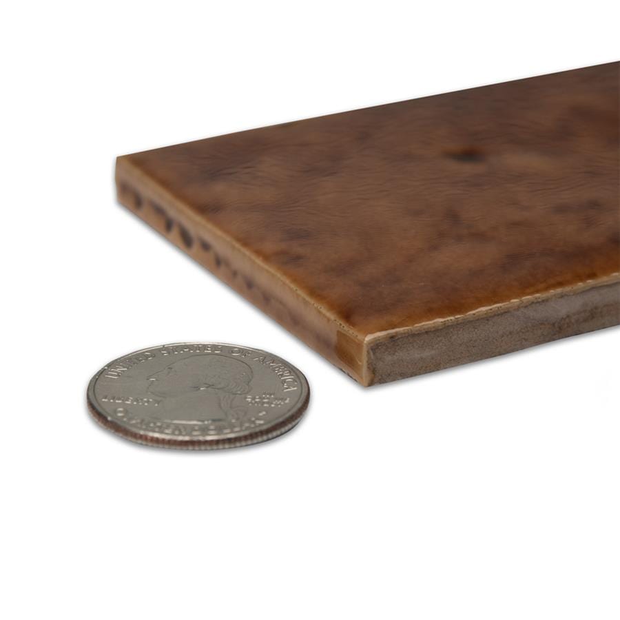 Menorca Rust Brown 2.5x13 Glossy Ceramic Tile Merola