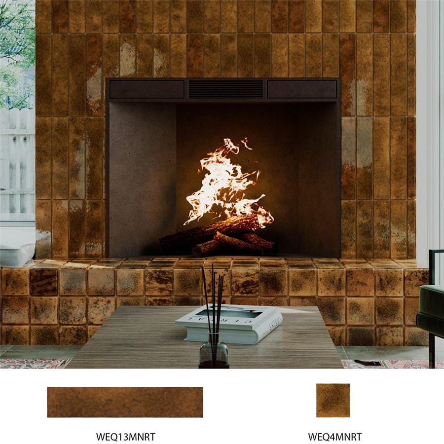 Menorca Rust Brown 2.5x13 Glossy Ceramic Tile Merola