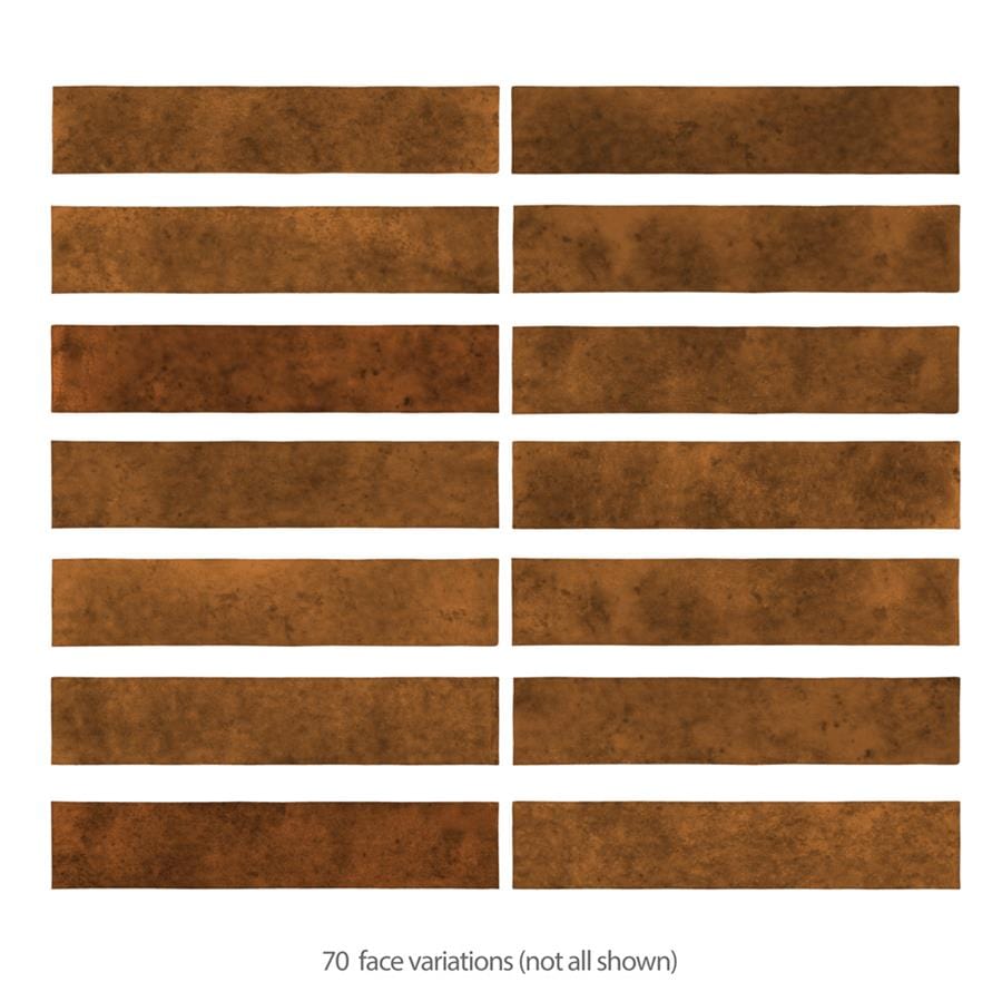 Menorca Rust Brown 2.5x13 Glossy Ceramic Tile Merola