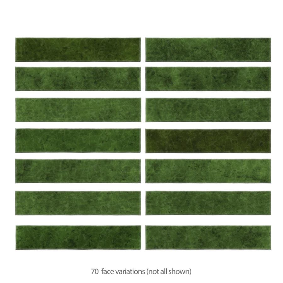 Menorca Tourmaline Green 2.5x13 Glossy Ceramic Tile Merola