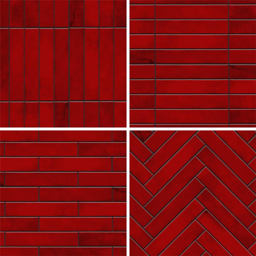 Menorca Volcano Red 2.5x13 Glossy Ceramic Tile Merola