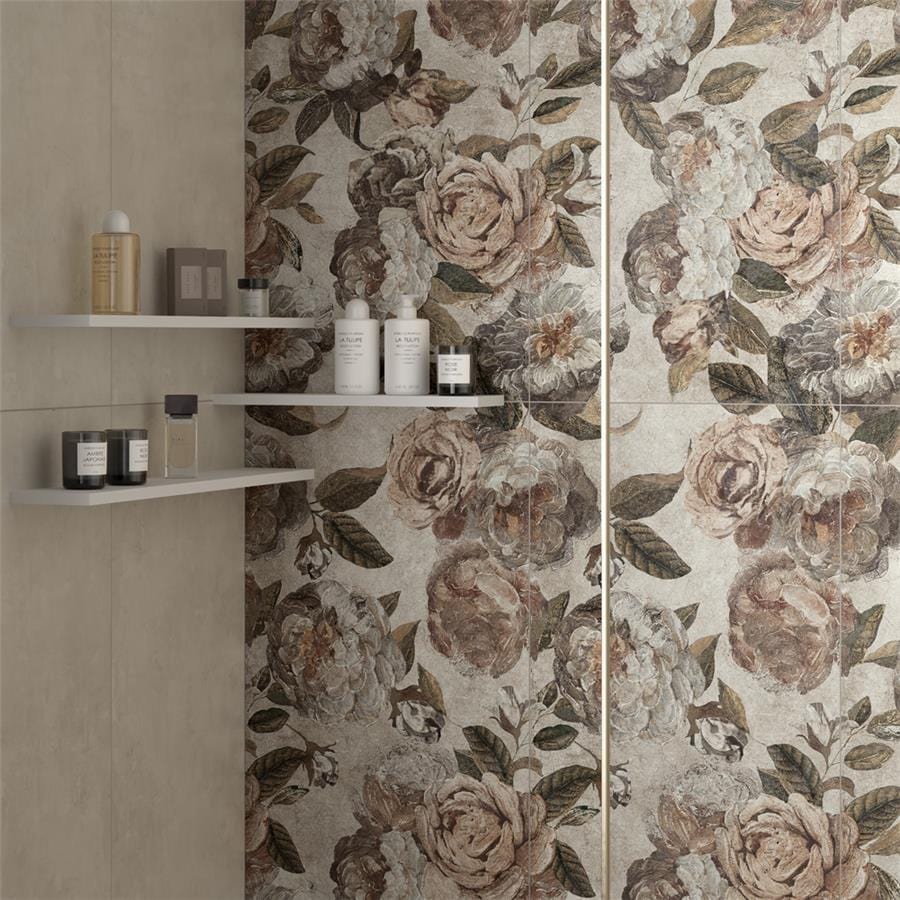Parete Fiori Beige 23.5x47 Porcelain Tile Merola