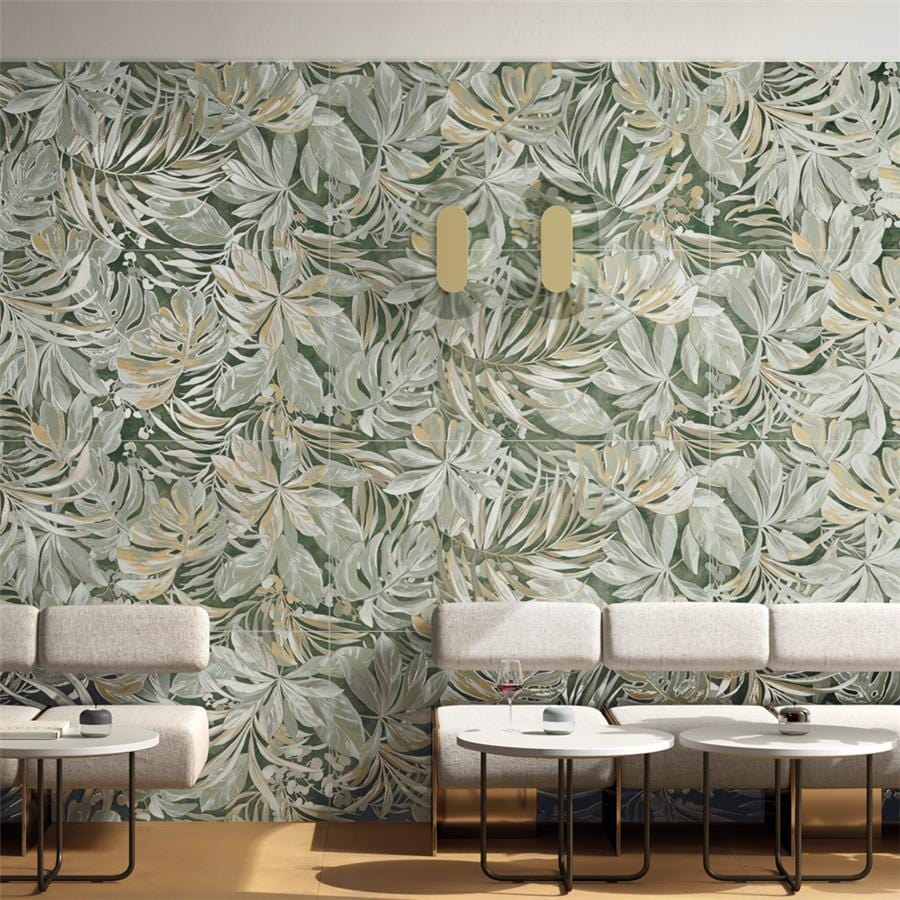 Parete Tropici Green 23.5x47 Porcelain Tile Merola