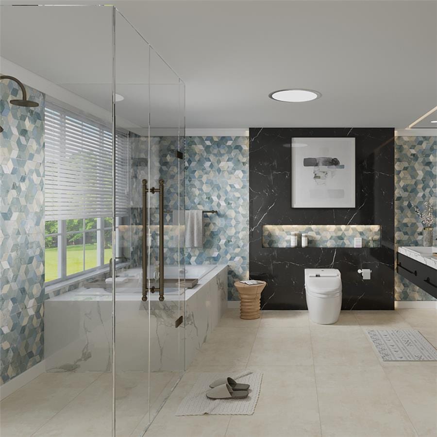 Pictura Faber Aquileia Blue 23.5x47 Porcelain Tile Merola