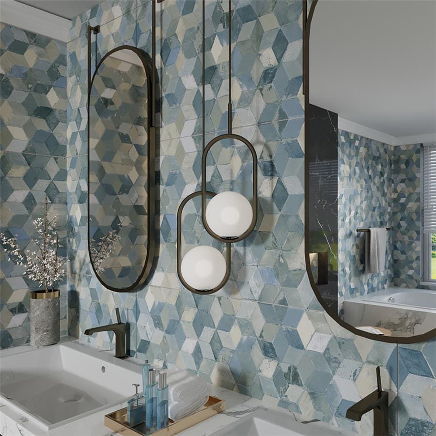 Pictura Faber Aquileia Blue 23.5x47 Porcelain Tile Merola