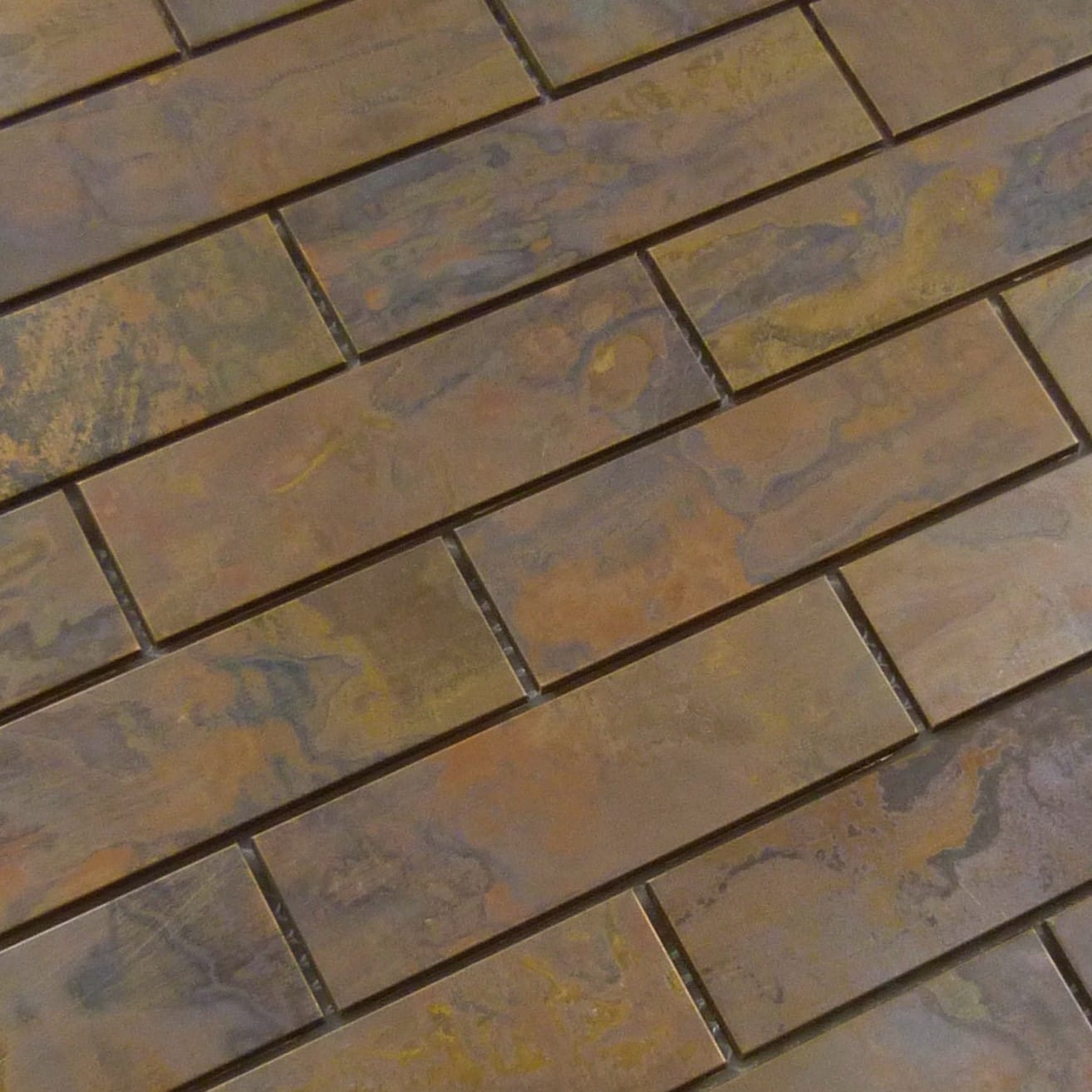 Brick Set Antique Copper 1x4 Metal Antique Tile Millenium Products