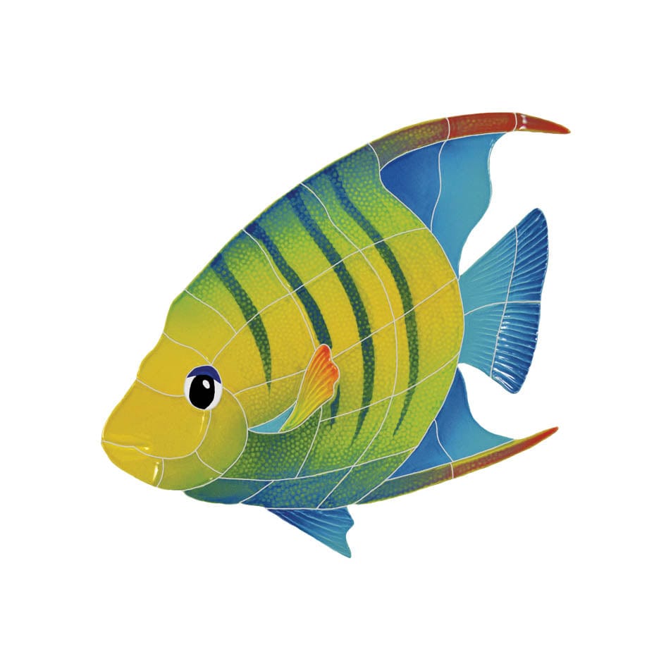 Banded Angelfish Ceramic 12x13 Mosaics Pool Tile Ocean Pool Mosaics
