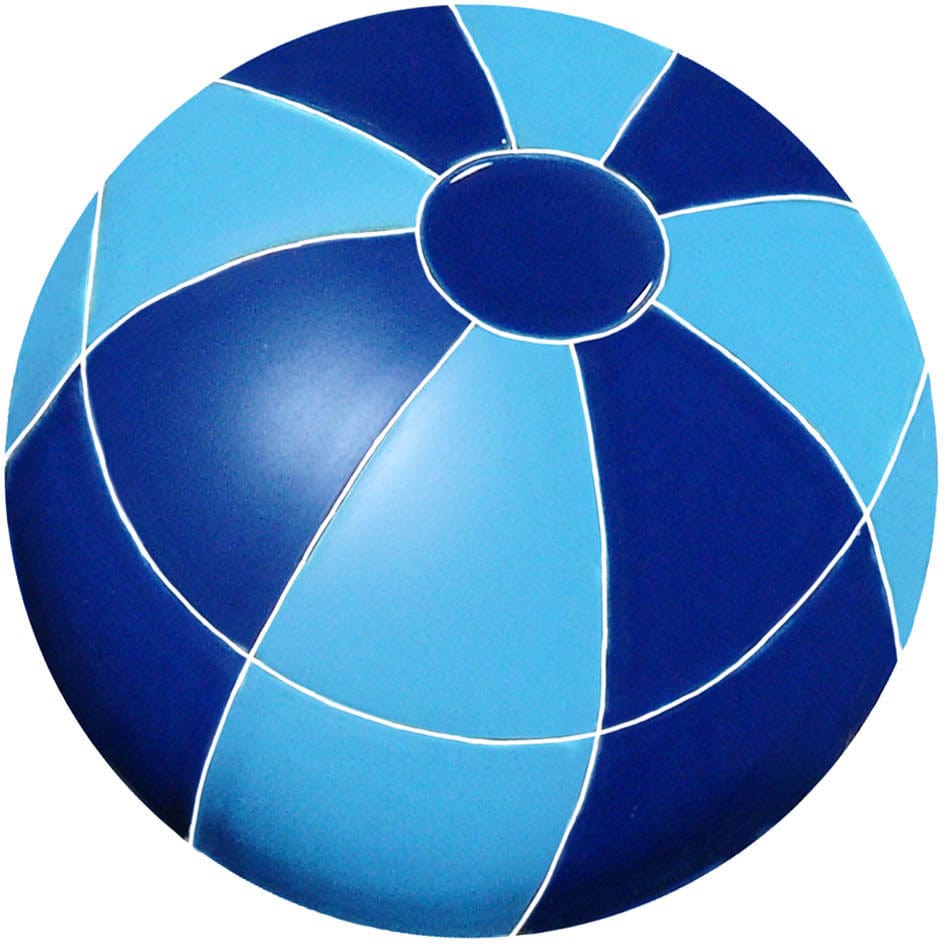 Beach Ball Blue 7" Ceramic Mosaics Pool Tile Ocean Pool Mosaics