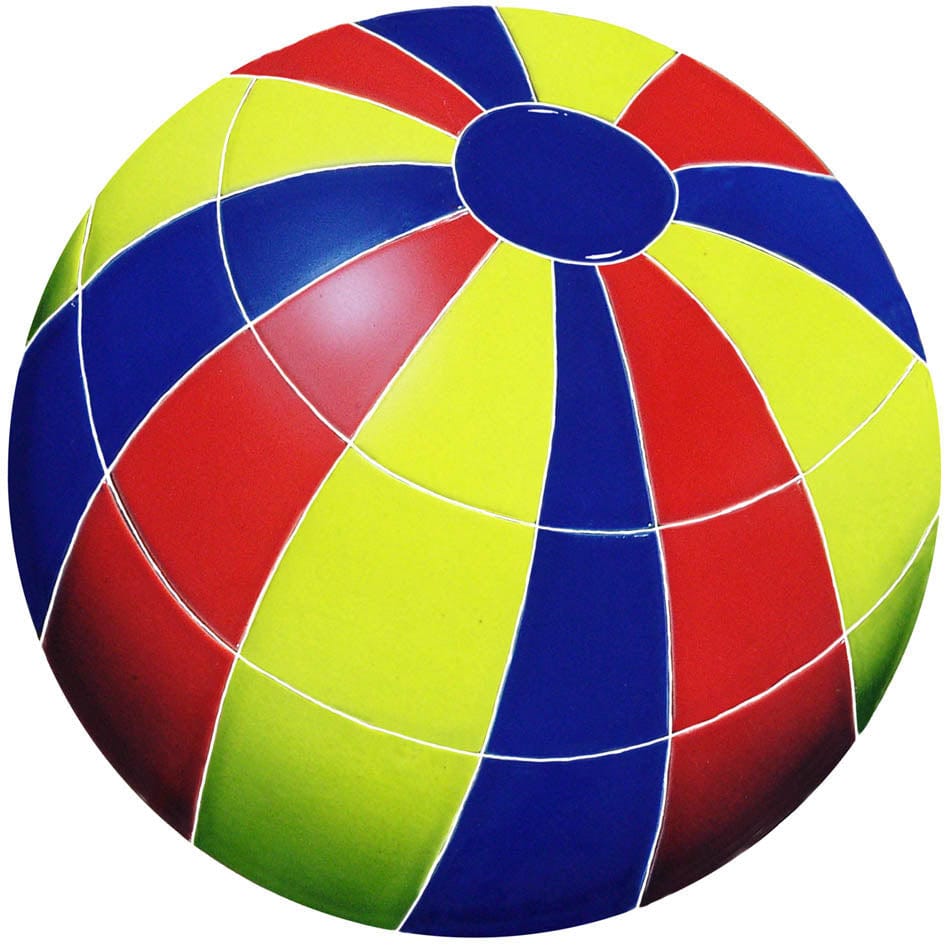 Beach Ball Multi Color 11" Ceramic Mosaics Pool Tile Ocean Pool Mosaics