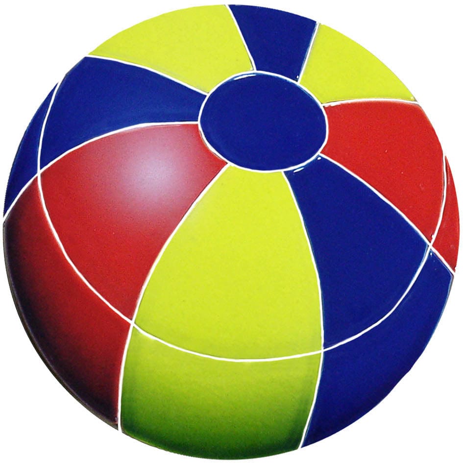 Beach Ball Multi Color 7" Ceramic Mosaics Pool Tile Ocean Pool Mosaics