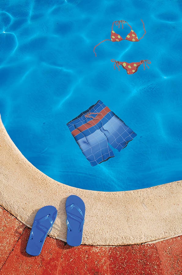 Bikini Red Ceramic Mosaics Pool Tile Ocean Pool Mosaics