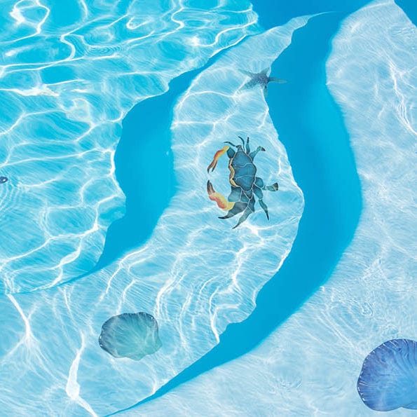 Blue Swimmer Crab Ceramic Mosaics Pool Tile Ocean Pool Mosaics