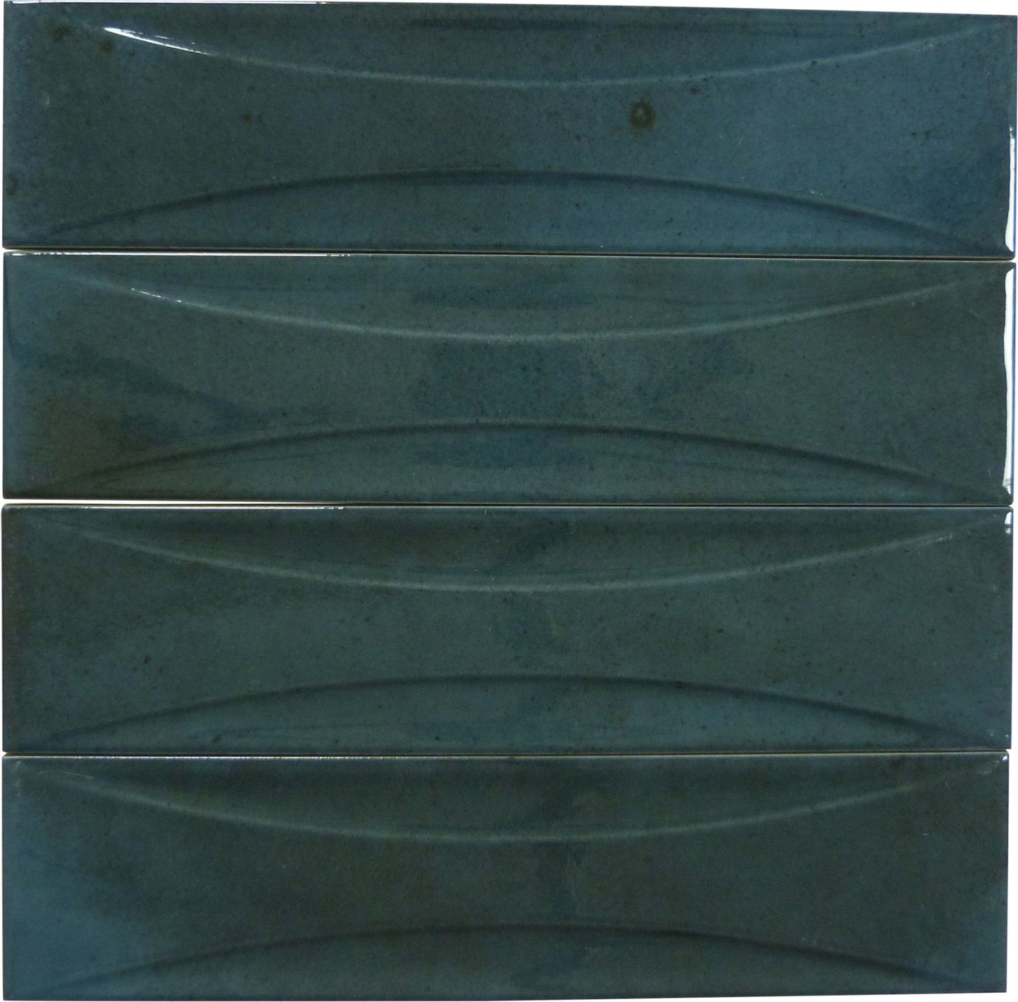 Boutique Prussian Blue Relief 3x12 Porcelain Tile Ocean Pool Mosaics