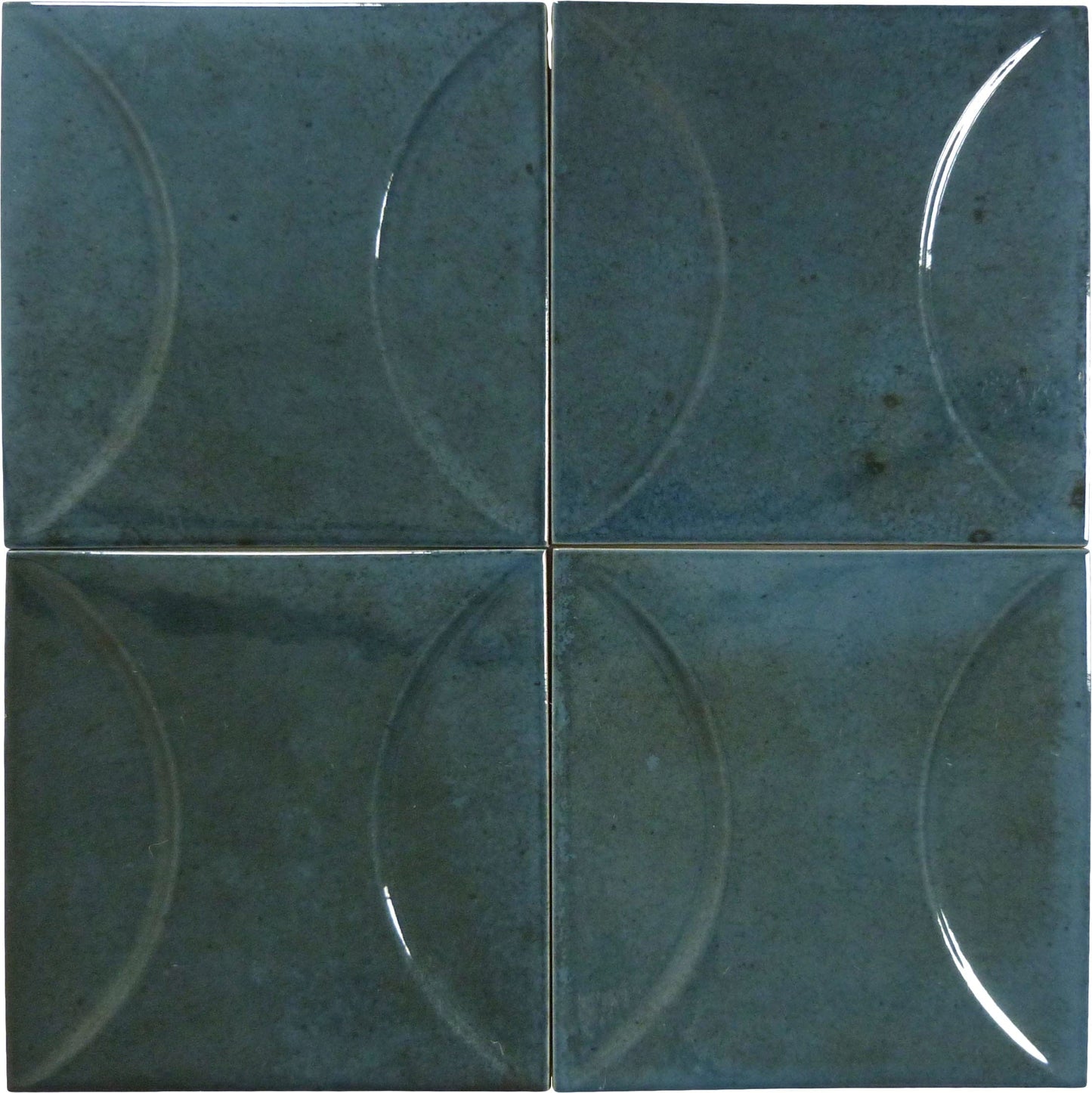 Boutique Prussian Blue Relief 6x6 Porcelain Tile Ocean Pool Mosaics