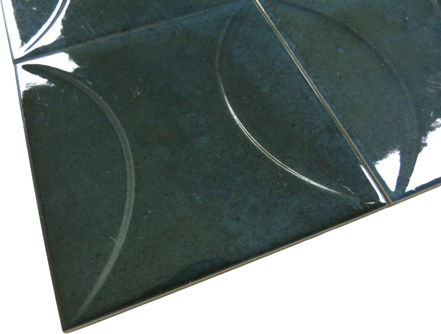 Boutique Prussian Blue Relief 6x6 Porcelain Tile Ocean Pool Mosaics