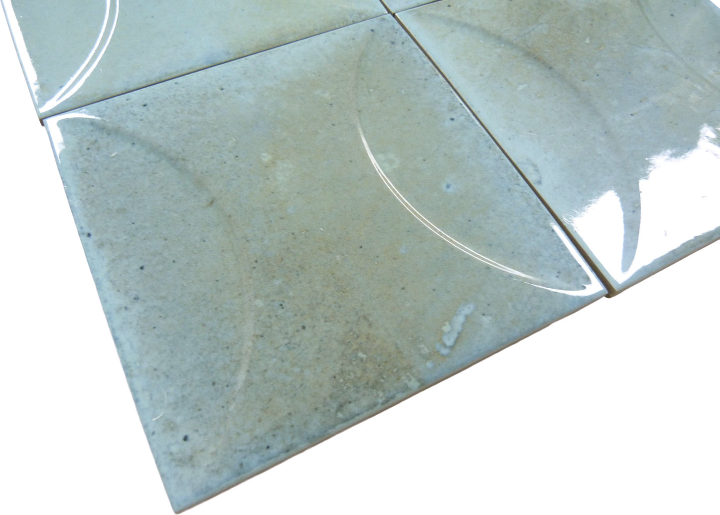 Boutique Verdigris Relief 6x6 Porcelain Tile Ocean Pool Mosaics