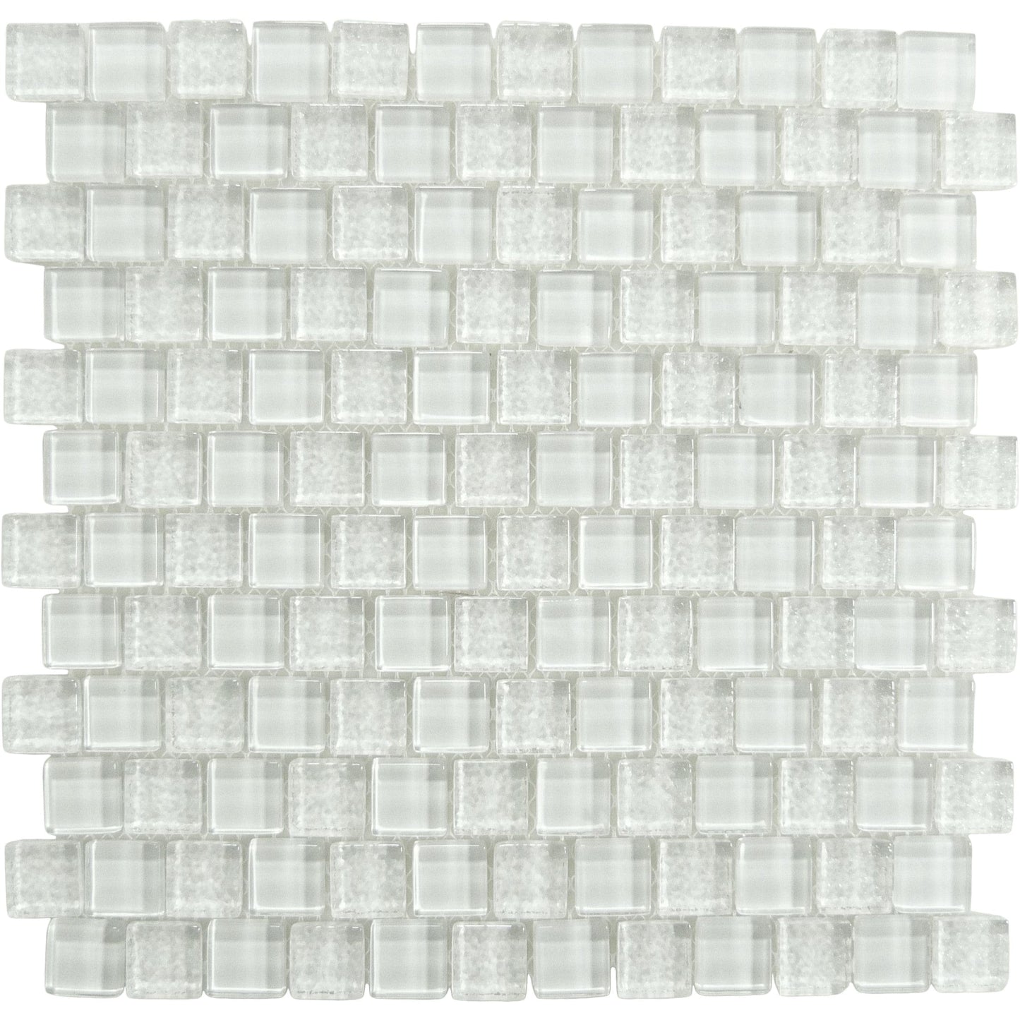 Bright White 1x1 Offset Glass Tile Ocean Pool Mosaics