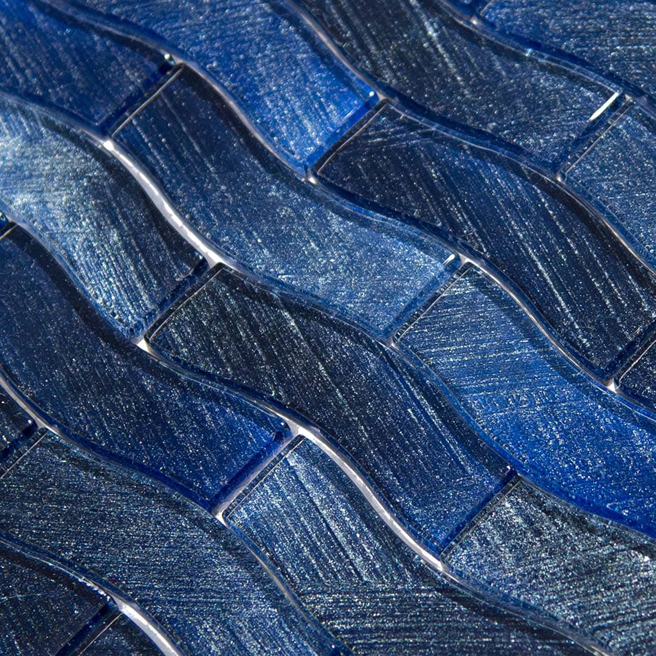 Celestial Seas Pacific Drift Field Blue 1x4 Glass Tiles Ocean Pool Mosaics