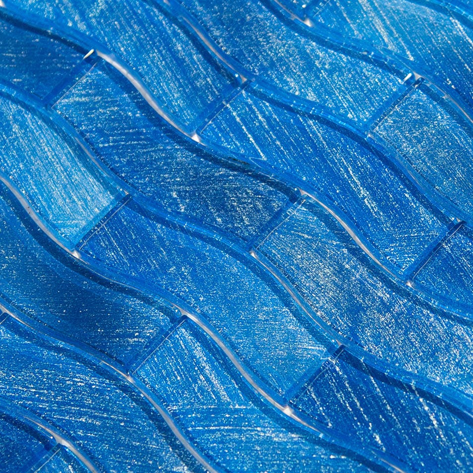 Celestial Seas Starlight Bay Waterline 1x4 Glass Tiles Ocean Pool Mosaics