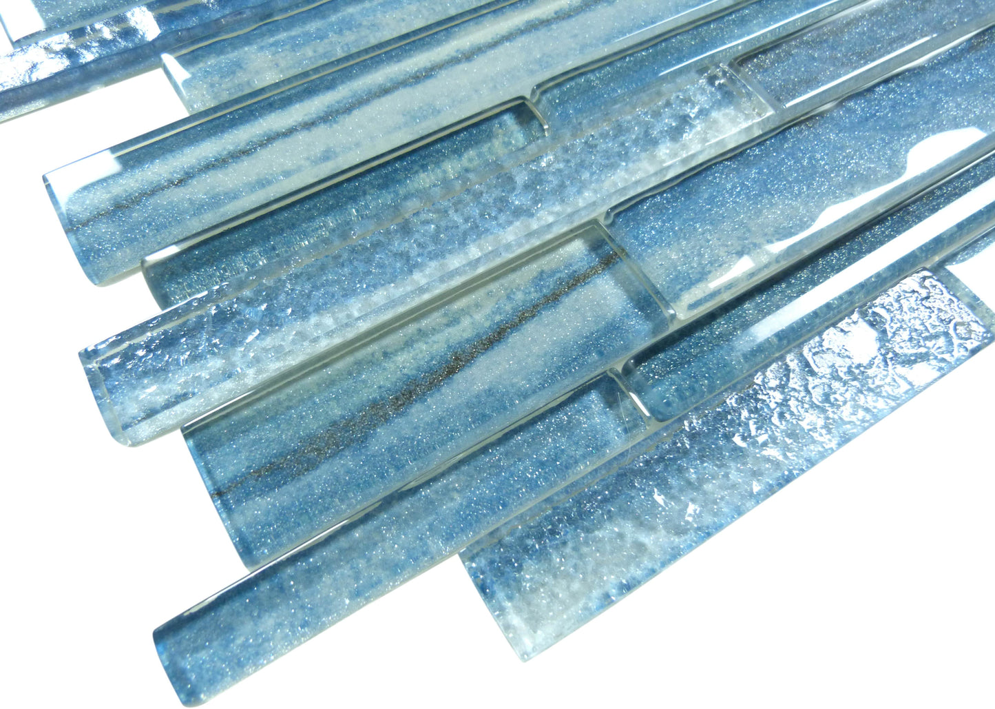 Coastal Sands Aquamarine Glossy Glass Tile Ocean Pool Mosaics