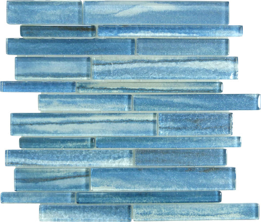 Coastal Sands Aquamarine Glossy Glass Tile Ocean Pool Mosaics