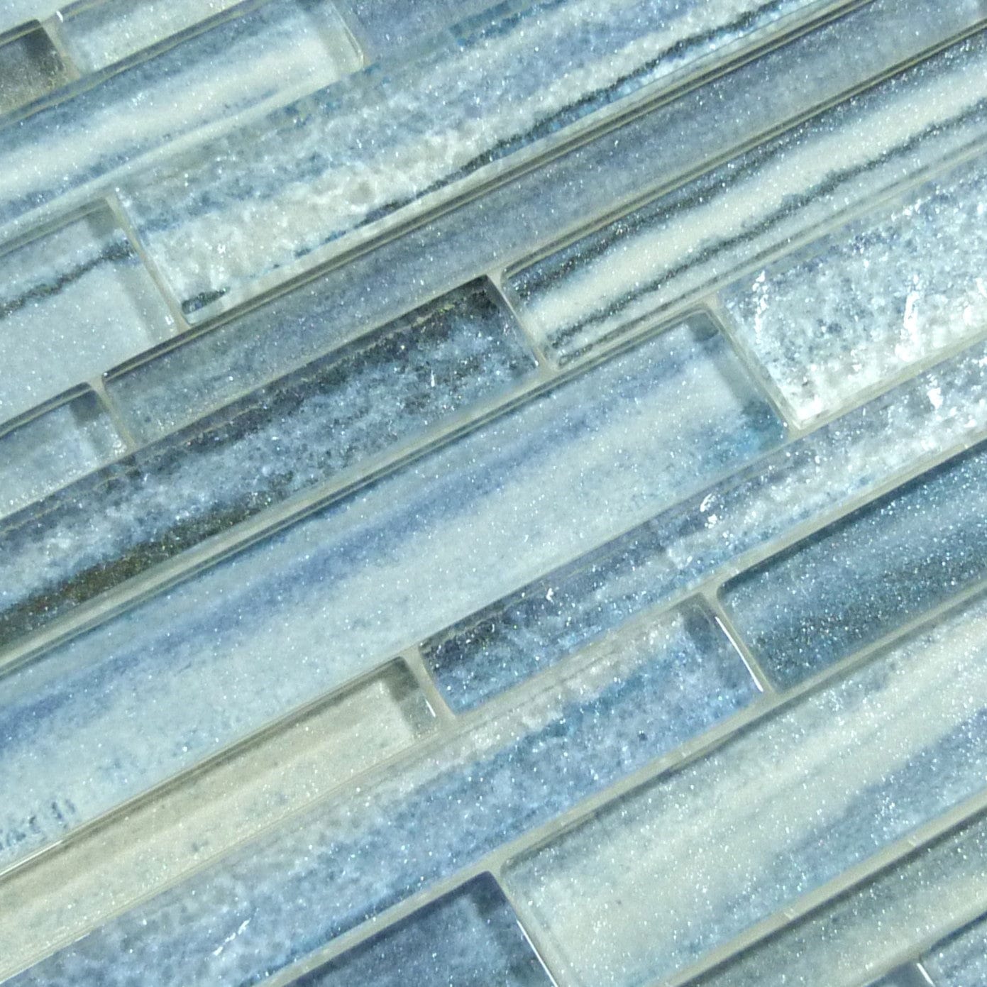 Coastal Sands Tidal Blue Glossy Glass Tile Ocean Pool Mosaics