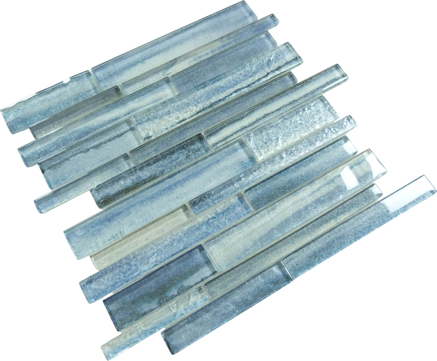Coastal Sands Tidal Blue Glossy Glass Tile Ocean Pool Mosaics