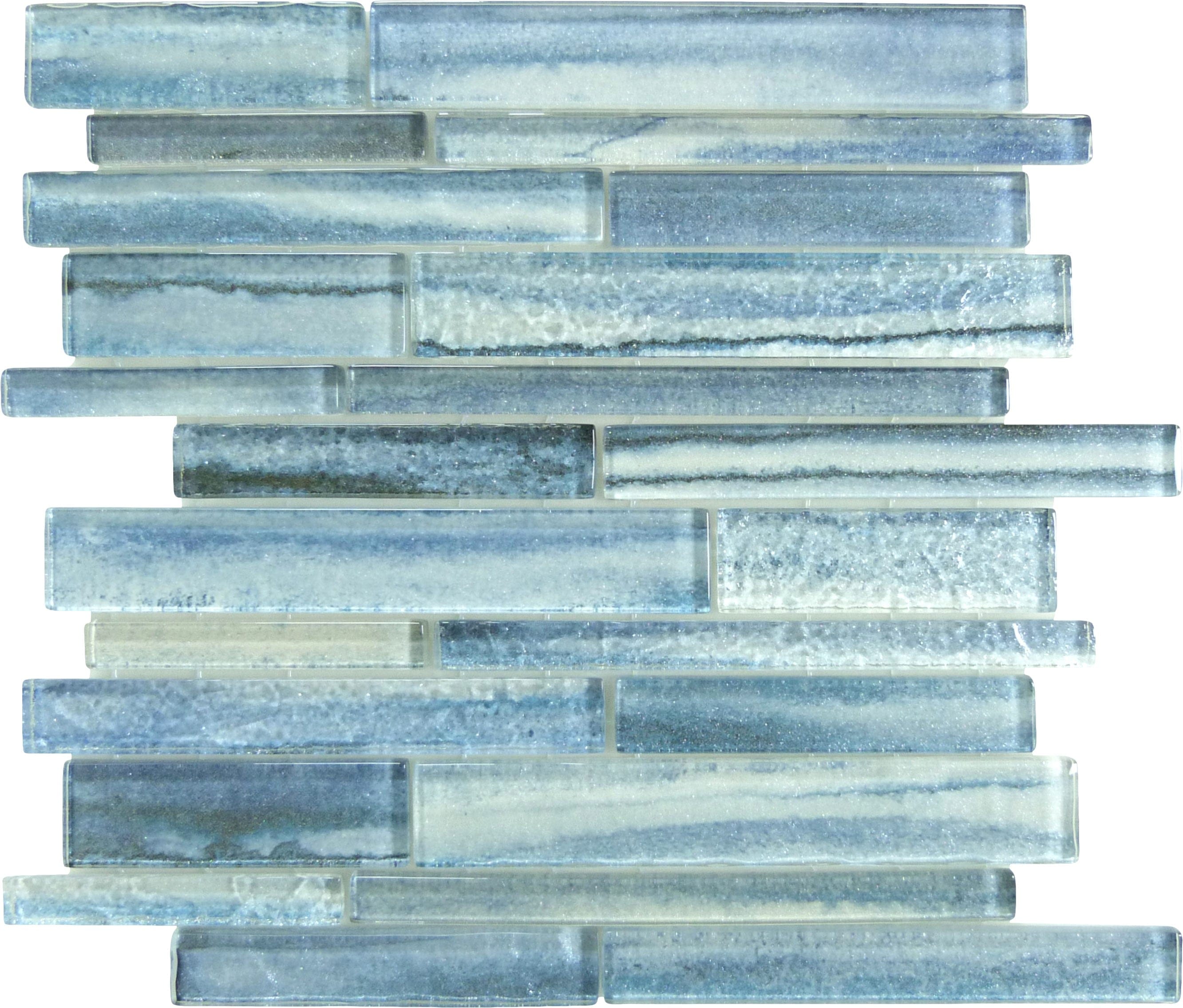 Coastal Sands Tidal Blue Glossy Glass Tile Ocean Pool Mosaics