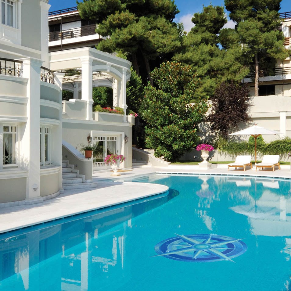 Compass 60x60 Glass Mosaics Pool Tile Ocean Pool Mosaics