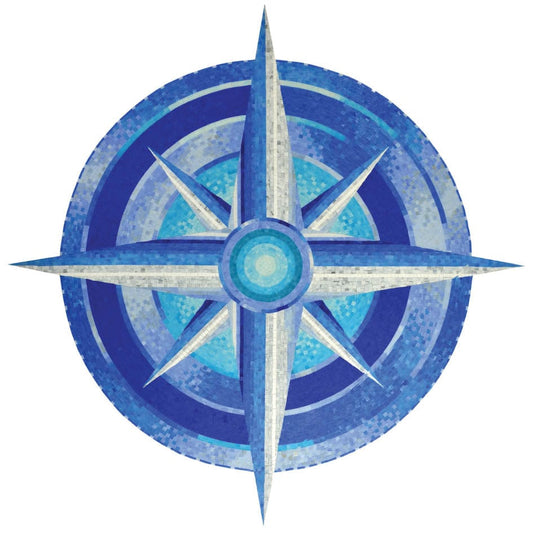 Compass 60x60 Glass Mosaics Pool Tile Ocean Pool Mosaics