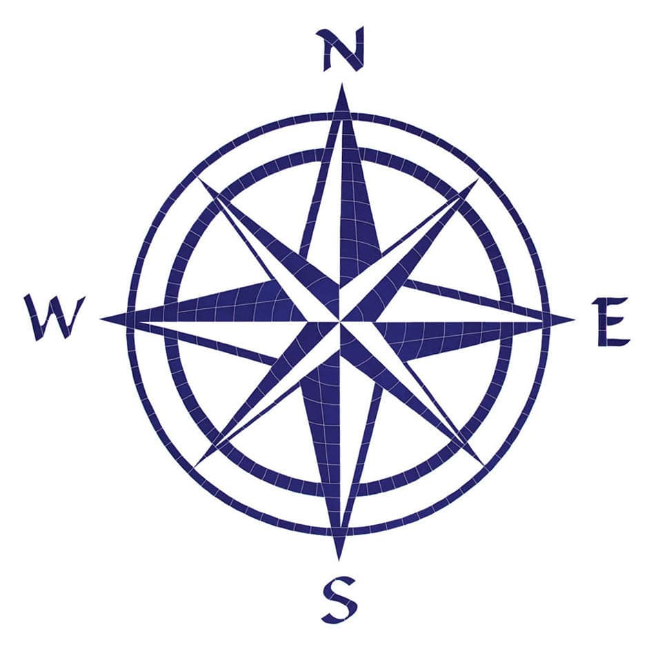 Compass Rose 73x74 Ceramic Mosaics Pool Tile Ocean Pool Mosaics