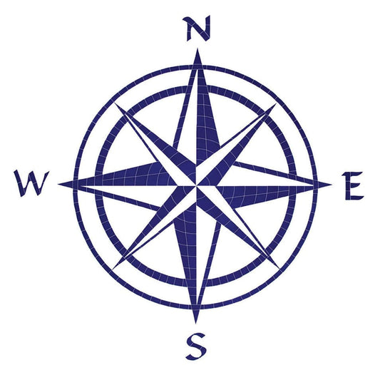 Compass Rose 73x74 Ceramic Mosaics Pool Tile Ocean Pool Mosaics