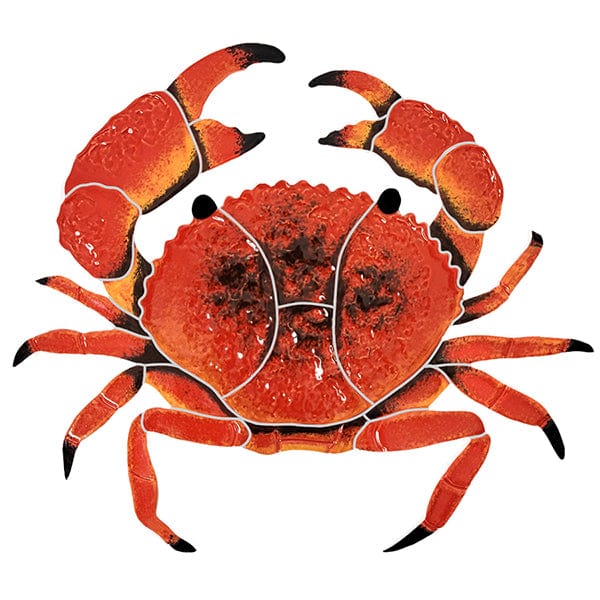 Crab 10" Red Ceramic Mosaics Pool Tile Ocean Pool Mosaics