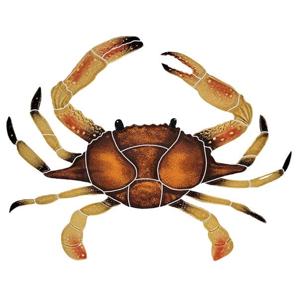 Crab 16" Brown Ceramic Mosaics Pool Tile Ocean Pool Mosaics