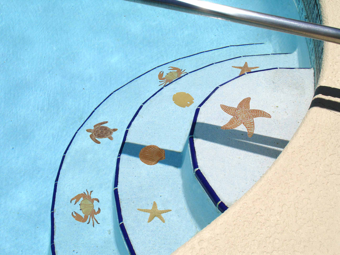 Crab 8" Brown Ceramic Mosaics Pool Tile Ocean Pool Mosaics
