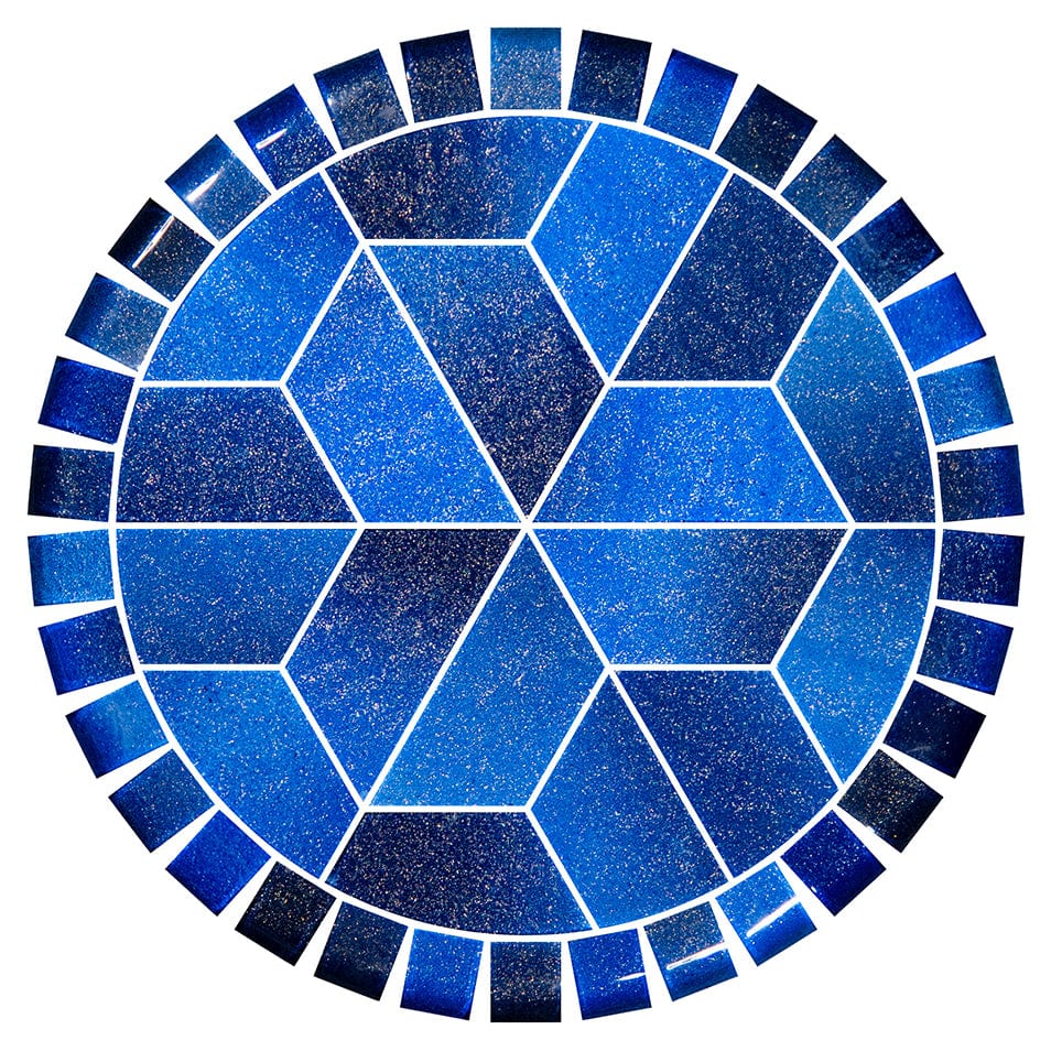 Crystal Waters Deep Sea 12.5" Barstool Tops Ocean Pool Mosaics