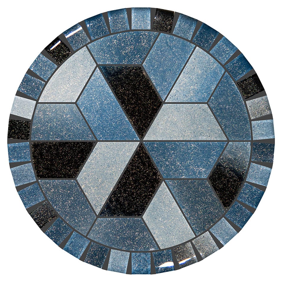 Crystal Waters Lagoon 12.5" Barstool Tops Ocean Pool Mosaics