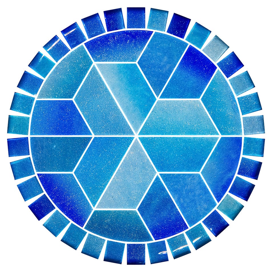 Crystal Waters Surf 12.5" Barstool Tops Ocean Pool Mosaics